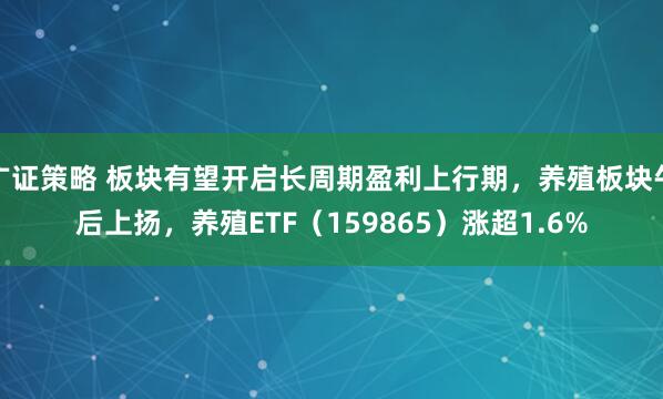 广证策略 板块有望开启长周期盈利上行期，养殖板块午后上扬，养殖ETF（159865）涨超1.6%